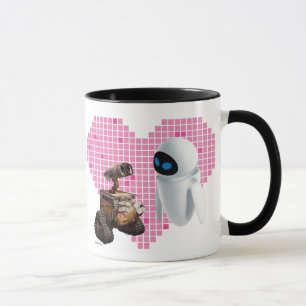WALL-E and Eve Pixel Heart Mug