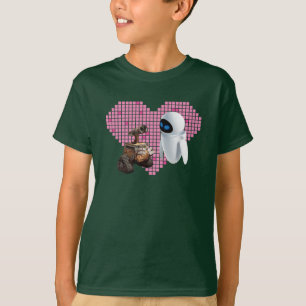WALL-E and Eve Pixel Heart T-Shirt