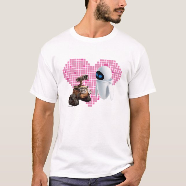 WALL-E and Eve Pixel Heart T-Shirt (Front)