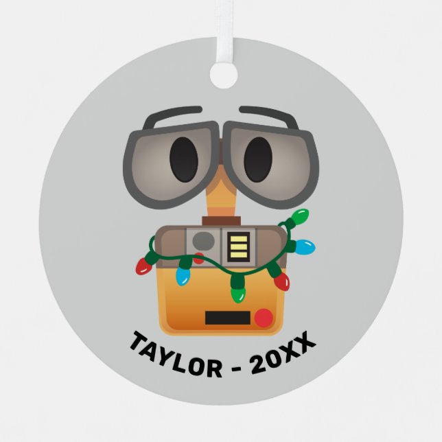 WALL-E Christmas Lights Metal Ornament (Front)