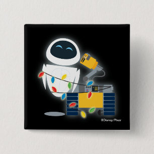 WALL-E & EVE Christmas 2 Inch Square Button
