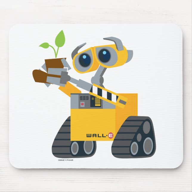 WALL-E robot sad holding plant Mouse Pad (Front)