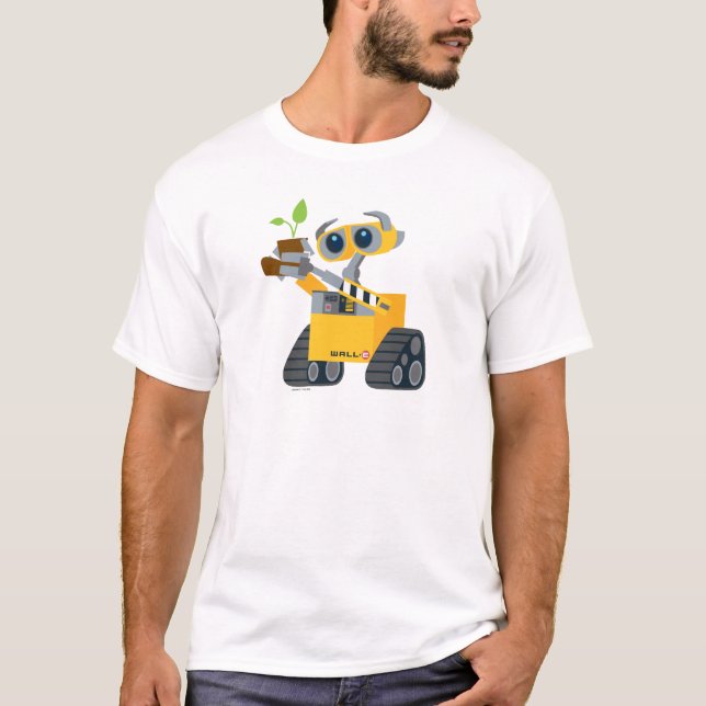 WALL-E robot sad holding plant T-Shirt (Front)