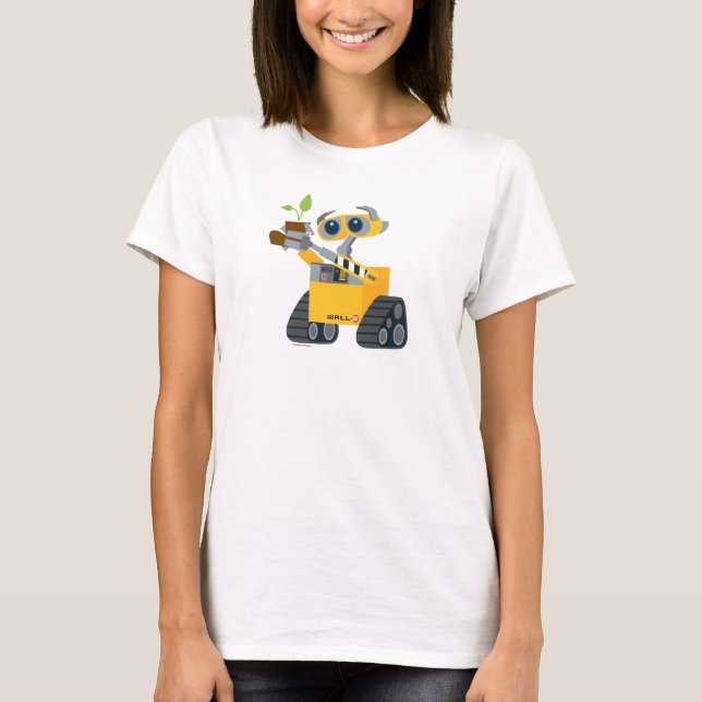 WALL-E robot sad holding plant T-Shirt (Front)