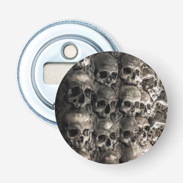 Wall Full Of Skulls And Bones In The Bone Chapel Bottle Opener (Front)
