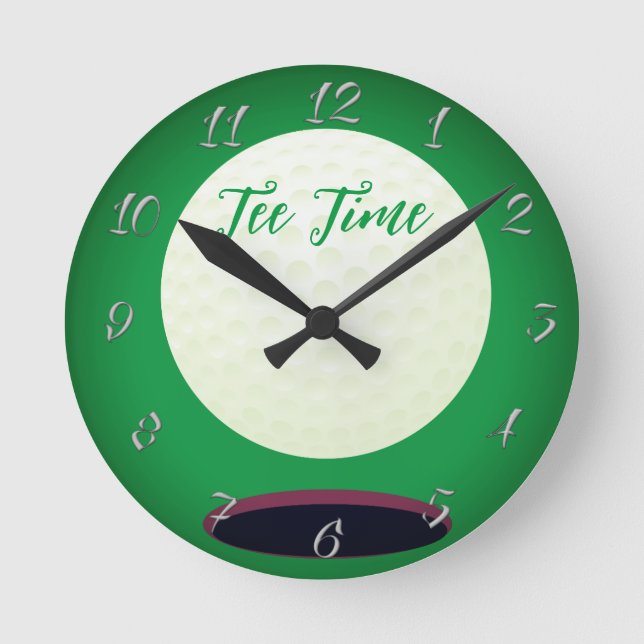Wall Hanging, tee time Round Clock (Front)