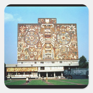 Wall mosaic on the facade of the Central Library Square Sticker
