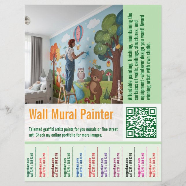 wall mural Painter job offer Tear Off  Flyer (Front)