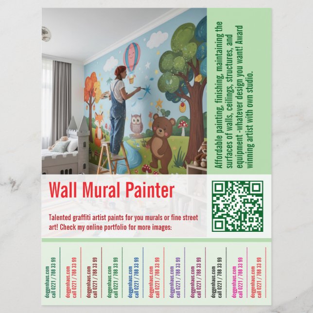 wall mural Painter job offer Tear Off  Flyer (Front)