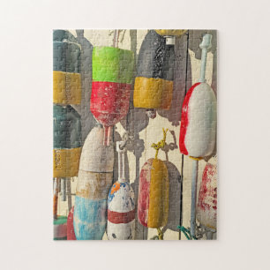 Wall of Buoys at Nantasket Beach Hull MA Jigsaw Puzzle