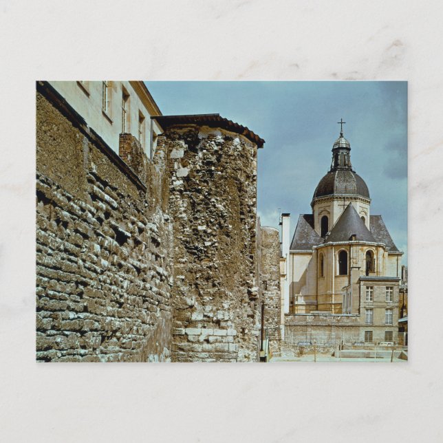 Wall of Philippe Auguste  rue des Jardins Postcard (Front)