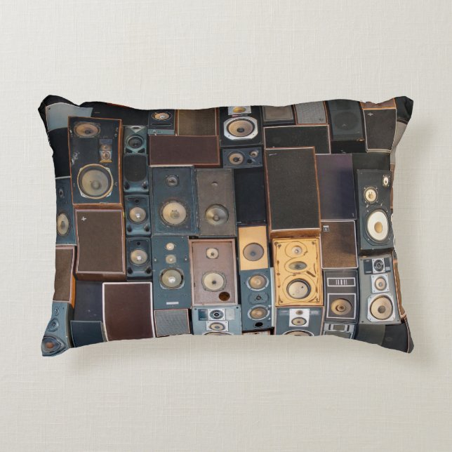 Wall of speakers accent pillow (Front)
