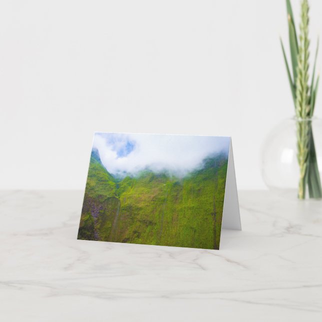 Wall of Tears, Mount Waialeale, Kauai, Hawaii  Note Card (Front)
