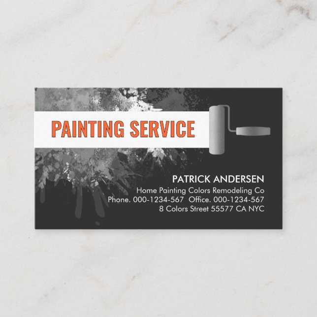 Wall Paint Splatter New Painting Business Card (Front)