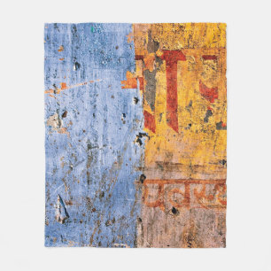 Wall painted graffiti devanagari fleece blanket