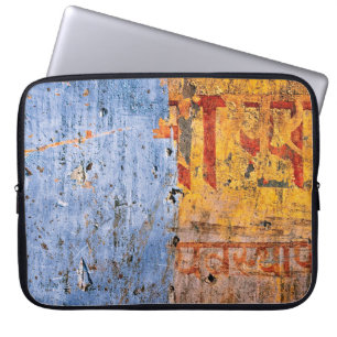 Wall painted graffiti devanagari laptop sleeve
