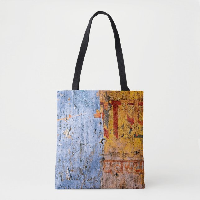 Wall painted graffiti devanagari tote bag (Front)