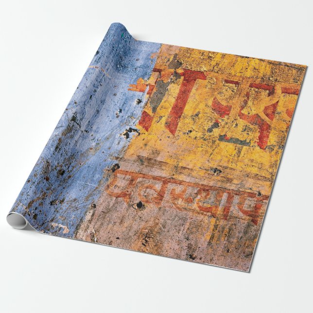 Wall painted graffiti devanagari wrapping paper (Unrolled)