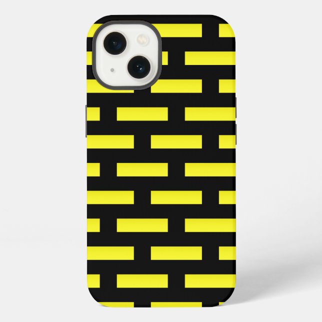 Wall Pattern Black and Yellow iPhone Case (Back)