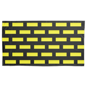 Wall Pattern Black and Yellow Pillowcase