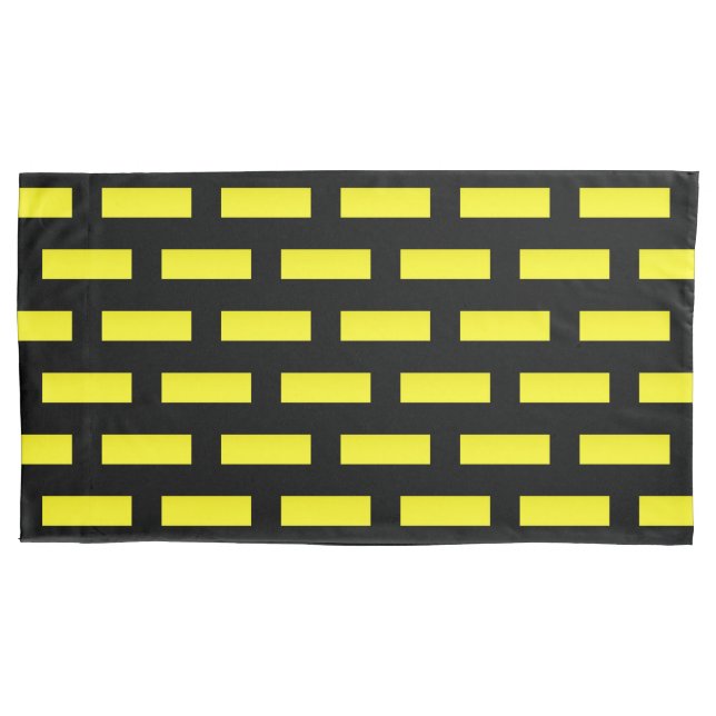 Wall Pattern Black and Yellow Pillowcase (Front)