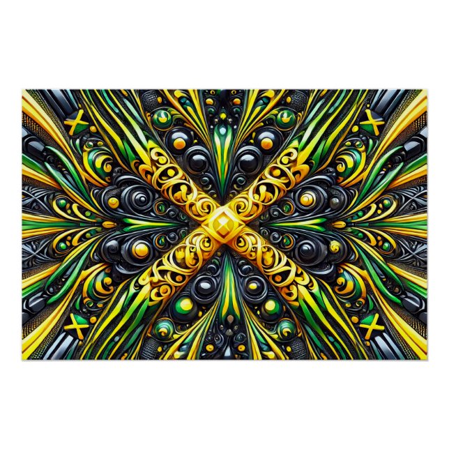 Wall poster with Jamaican Colours Design (Front)