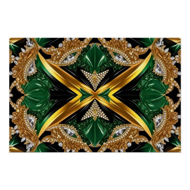 Wall poster with Jamaican Colours Design (Front)