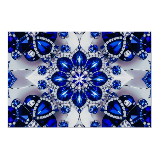 Wall poster with White Blue Colours Design (Front)