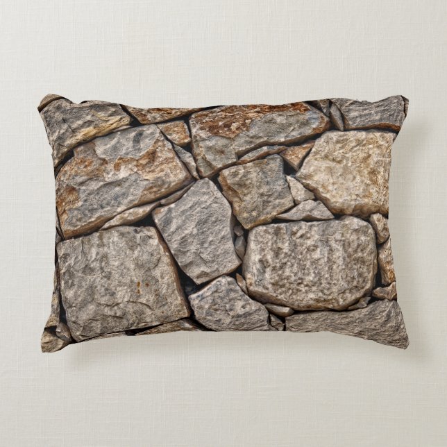 Wall stones masonry rocks accent pillow (Front)