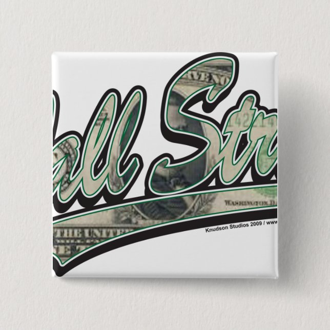Wall Street - 1000 Dollar Bill 2 Inch Square Button (Front)
