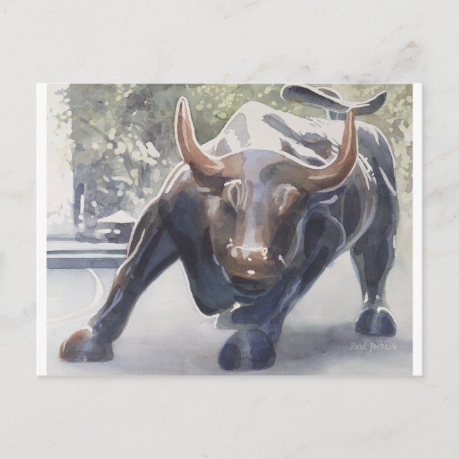 Wall Street Bull by Paul Jackson Postcard (Front)