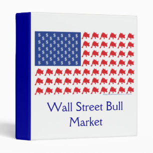 Wall Street Bull Market American Flag Binder