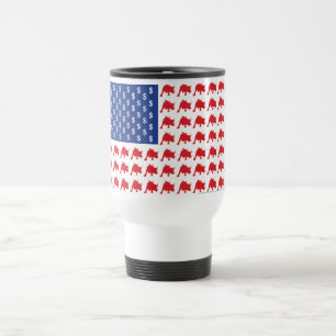 Wall Street Bull Market American Flag Travel Mug