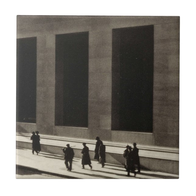 Wall Street (by Paul Strand, 1915) Ceramic Tile (Front)