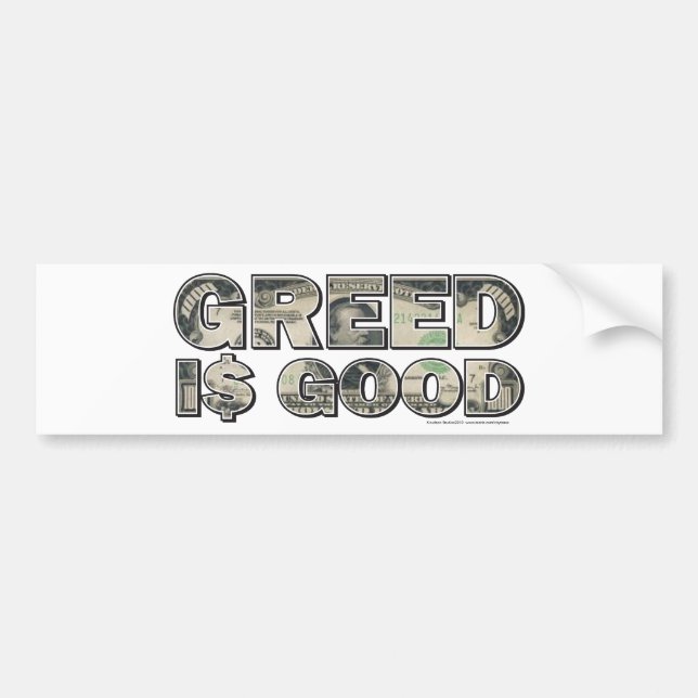 Wall Street/ Greed is Good Bumper Sticker (Front)