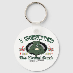 Wall-Street/I Survived the Market Crash Keychain