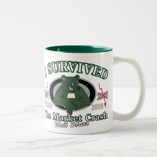 Wall-Street/I Survived the Market Crash Two-Tone Coffee Mug (Right)