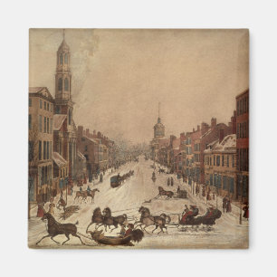 Wall Street in Winter Magnet