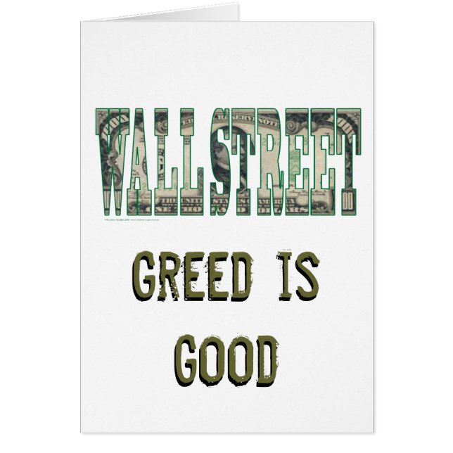 Wall Street/ La cupidité est bonne (Devant)