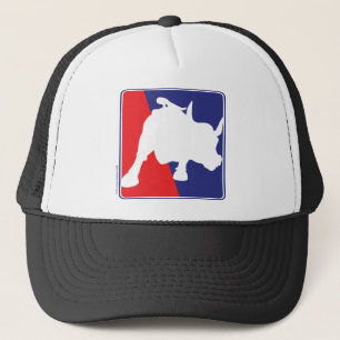 Wall Street Red White and Blue Bull Trucker Hat