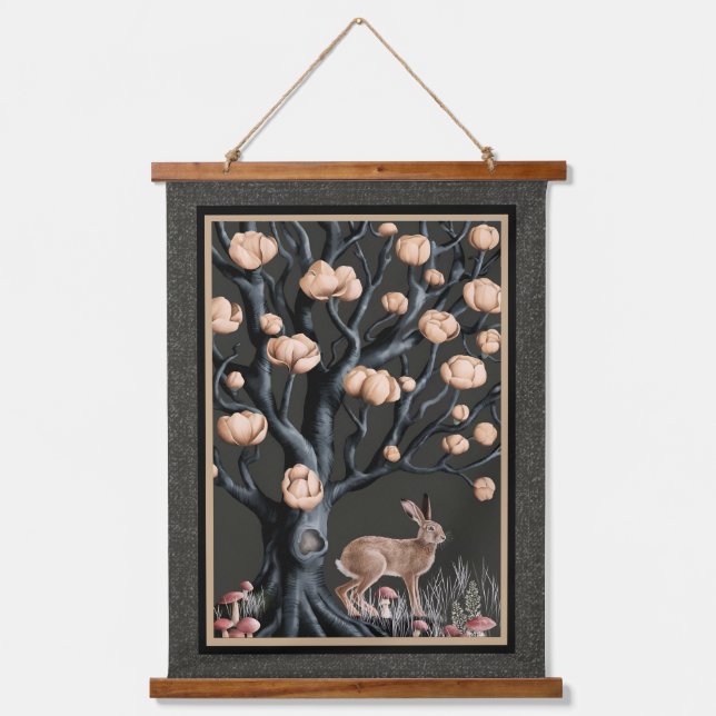 Wall Tapestry Hare Under the Magnolia Tree (Front)