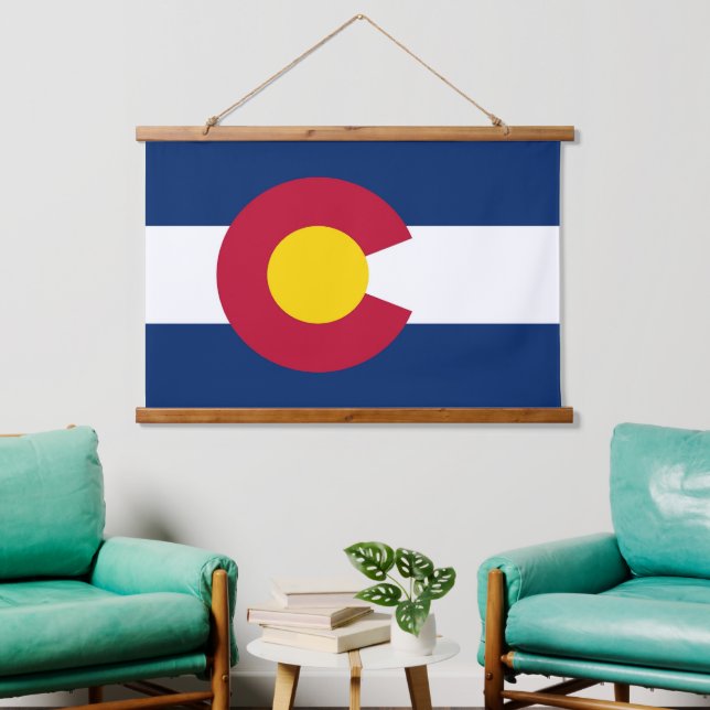 Wall tapestry with flag of Colorado, U.S.A. (Living Room)