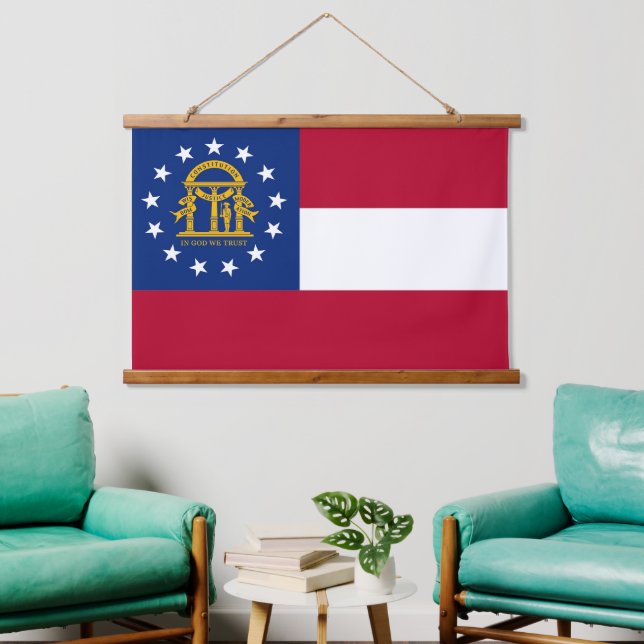 Wall tapestry with flag of Georgia, U.S.A. (Living Room)