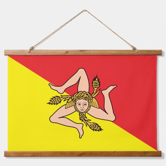 Wall Tapestry with flag of Sicily, Italy (Front)