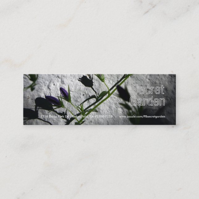 Wall with Bellflowers Mini Business Card (Front)