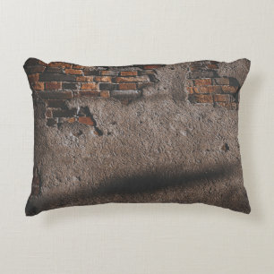 Wall with broken bricks accent pillow