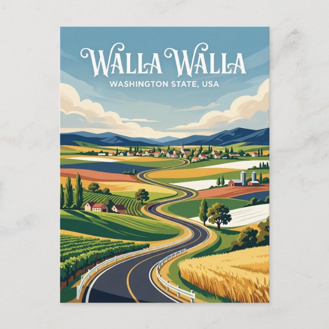 Walla Walla Valley USA Postcard (Front)
