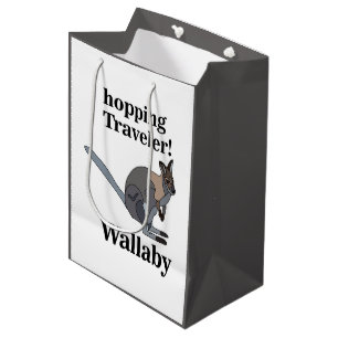 Wallaby Animal Hopping Traveller Wildlife Funny Medium Gift Bag