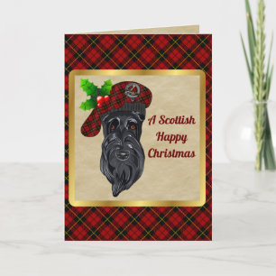 Wallace Badge & Tartan Personalized Xmas Card