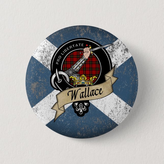 Wallace Clan Badge 2 Inch Round Button (Front)
